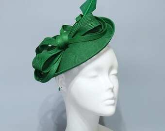 Fascinator decorativo con piume verdi / Copricapo per cocktail party, matrimonio, ricevimento, cerimonia, matrimonio, Derby
