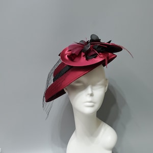 Burgundy Church Hat - Etsy display picture 3