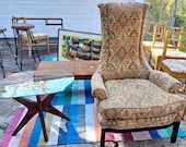Mid Century Modern Adrian Pearsall Tall Upholstered Chair in Excellent Condition