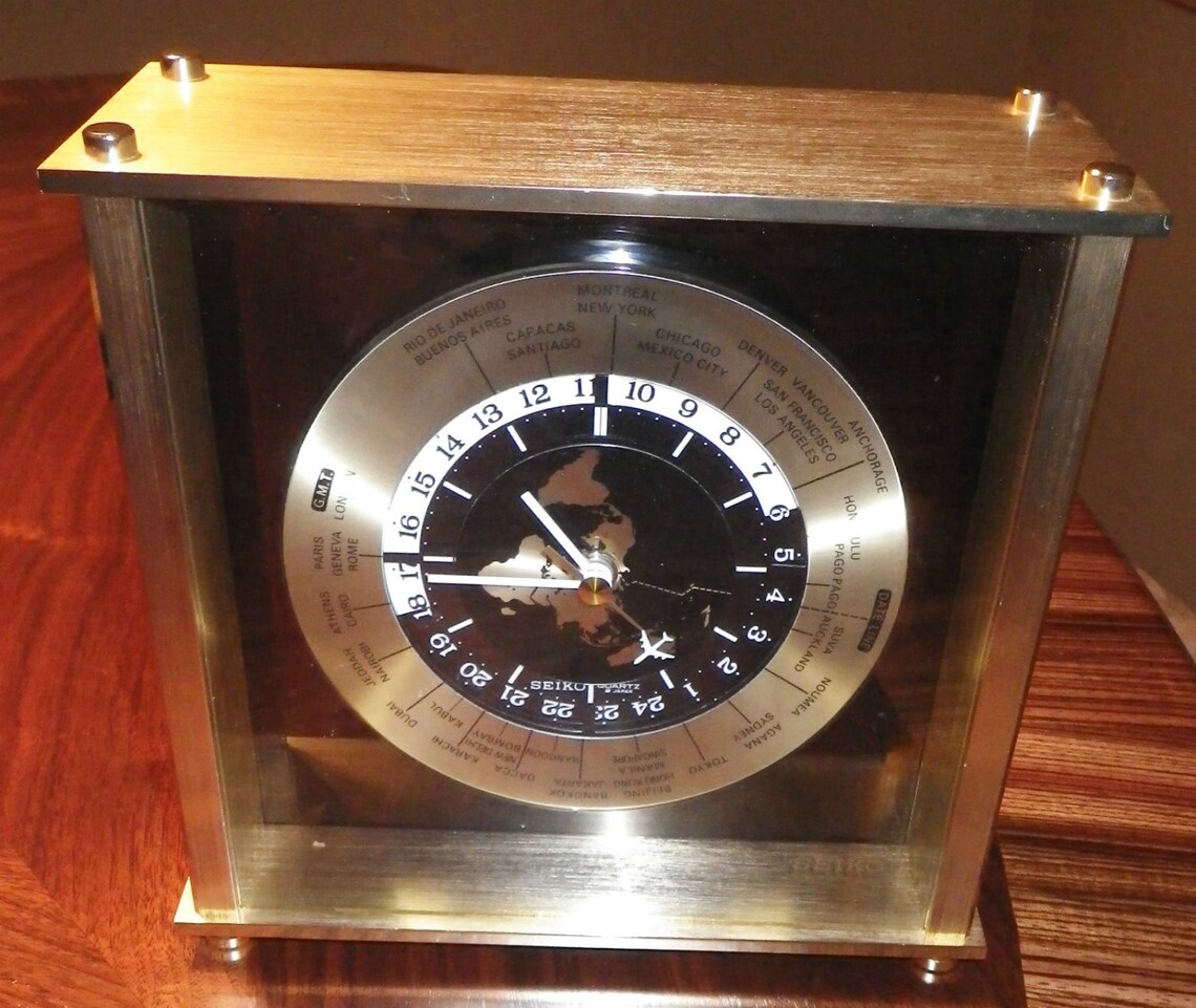Seiko International World Desk Airplane Clock/ Mantle Clock Etsy