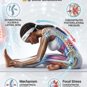 10 Yoga Poses to Avoid, Lumbar Disc Herniation Guide, Sciatica Contraindications Infographics (PDF Guide)