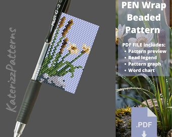 Reeds Beaded Pen Wrap Pattern | Peyote Stitch PDF (Digital Download)
