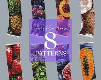 Modèle de bracelet Peyote en point de fruits | Perles Miyuki Delica (Téléchargement PDF)