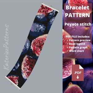Mönster för armband med fikonmönster och peyotesöm | Miyuki Delica-pärlor (PDF-nedladdning)