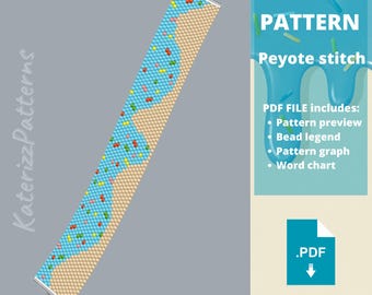 Modèle de bracelet en point Peyote Donut | Perles Miyuki Delica (Téléchargement PDF)