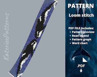 Modèle de bracelet orque au point de tissage | Perles Miyuki Delica (Téléchargement PDF)