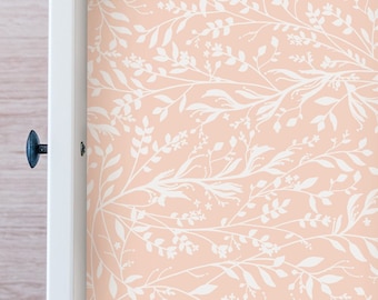 Peach Floral Drawer Liner - Peel and Stick Wallpaper