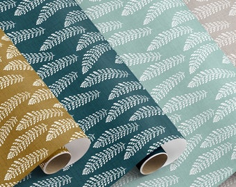 SAMPLE Botanical 'Sword Ferns' Drawer Liner/Wallpaper Peel & Stick Self Adhesive Paper or Smooth Pre-Pasted Sustainable DIY Choose Colourway