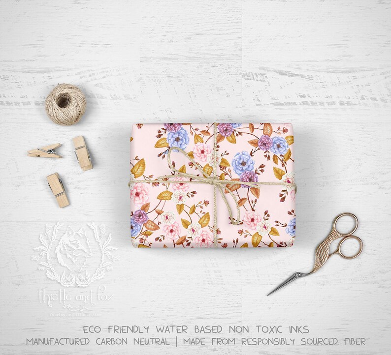 Boho Watercolour Botanical Sample or Order by the Roll Ships from USA Pink Gold Lilac Roses Floral Wallpaper Peel /& Stick for Decor Crafts