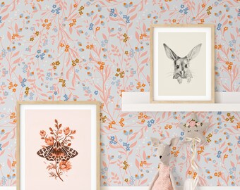 Eleanor Blossom Wallpaper: Tangled Floral Peel and Stick Paper