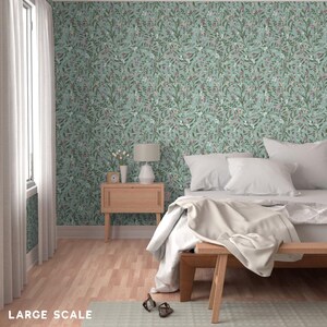 Sage Floral Wallpaper: Tangled Heather Botanical Drawer Liner Paper Peel and Stick or Non Adhesive image 9