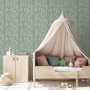 Sage Floral Wallpaper: Tangled Heather Botanical Drawer Liner Paper Peel and Stick or Non Adhesive image 10