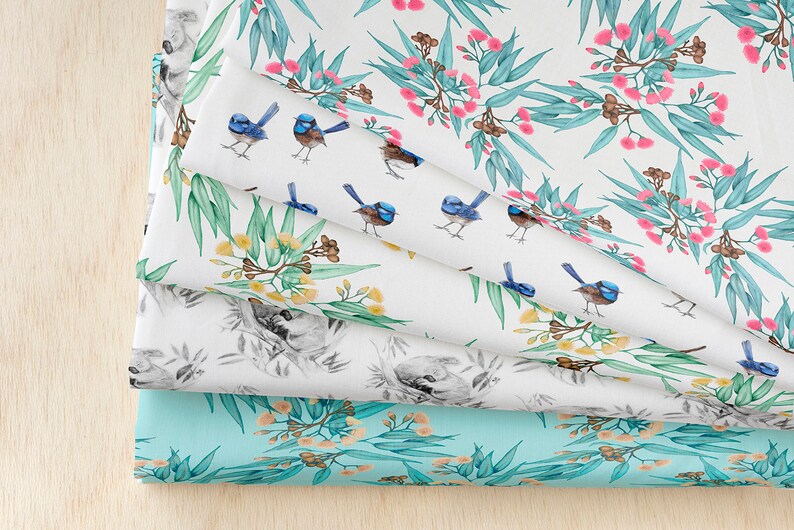 Australiana Fabric by the metre. Choose organic cotton knit Etsy