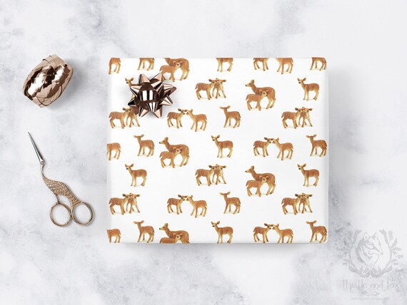 Nursery Drawer Liner Paper Bambi Deer Fawn Caramel Brown Eco Etsy