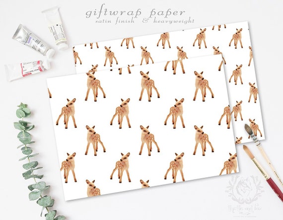 Nursery Drawer Liner Paper Baby Deer Fawn Caramel Brown Eco Etsy