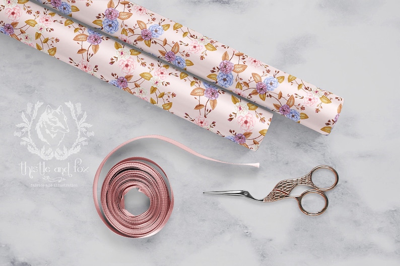 Boho Watercolour Botanical Sample or Order by the Roll Ships from USA Pink Gold Lilac Roses Floral Wallpaper Peel /& Stick for Decor Crafts