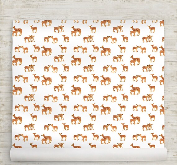 Nursery Drawer Liner Paper Bambi Deer Fawn Caramel Brown Eco Etsy