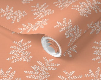 Delicate Ferns Drawer Liner 'Spice' // Peel & Stick Self Adhesive Paper OR Smooth Pre-Pasted Wallpaper 3-6-9-12ft L Rolls Custom Colour