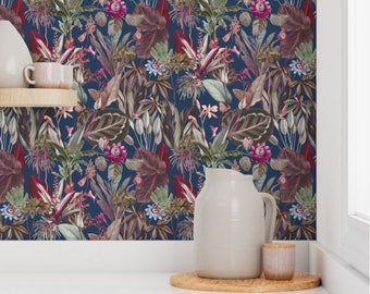 Palms Passionflower #18 Botanical Drawer Liner Peel & Stick Self Adhesive Paper OR Smooth Pre-Pasted Eco Safe Wallpaper 3ft-6ft-9ft-12ft L