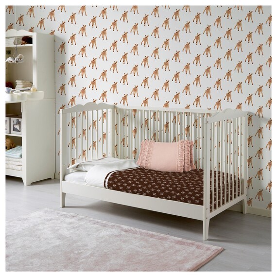 Nursery Drawer Liner Paper Baby Deer Fawn Caramel Brown Eco Etsy