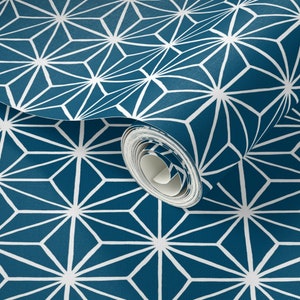 Star Tile Petrol Blue Drawer Liner Peel & Stick Self Adhesive Paper OR Smooth Pre-Pasted Eco Safe Wallpaper Custom 3ft-6ft-9ft-12ft L Rolls