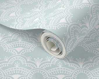 Scallop Lace Wallpaper: Custom Color Peel and Stick Paper