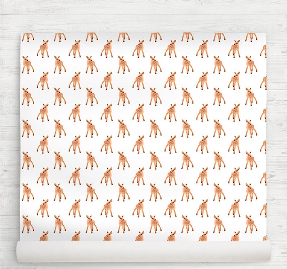 Nursery Drawer Liner Paper Baby Deer Fawn Caramel Brown Eco Etsy