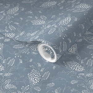SAMPLE Everdeen Botanical Drawer Liner or Wallpaper, Eco Friendly Smooth Water Activated or Peel & Stick Self Adhesive Drawer Liner Paper