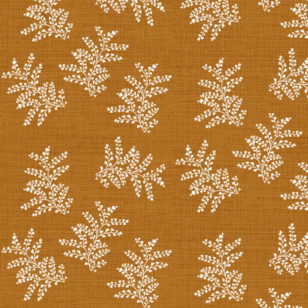 Delicate Fern Rust Botanical Fabric by the METRE, Sustainable Eco ...