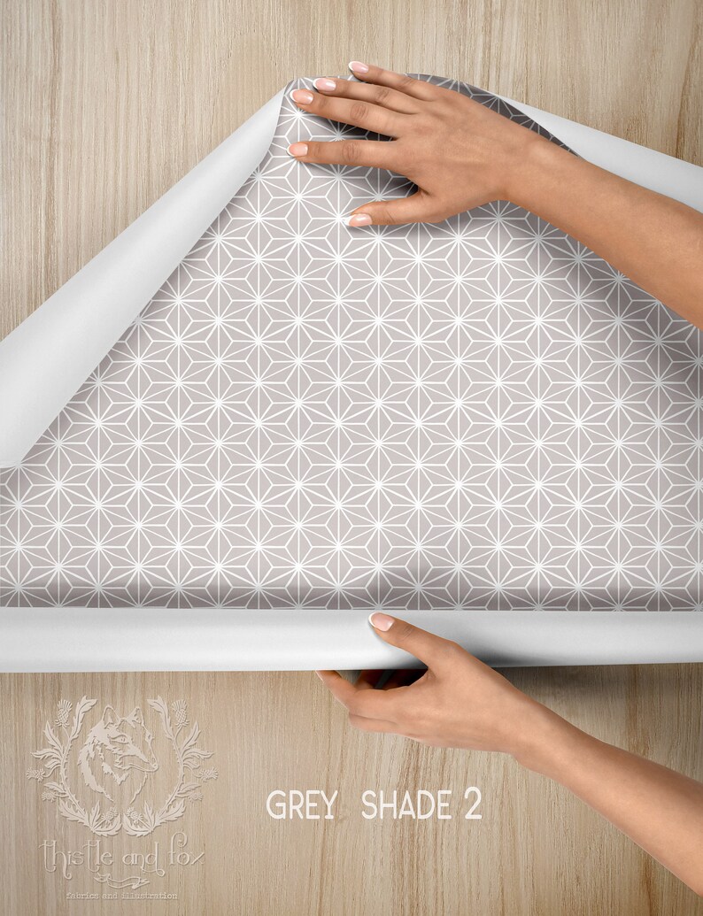 Star Tile Grey Drawer Liner Paper Woven Peel & Stick Self Etsy