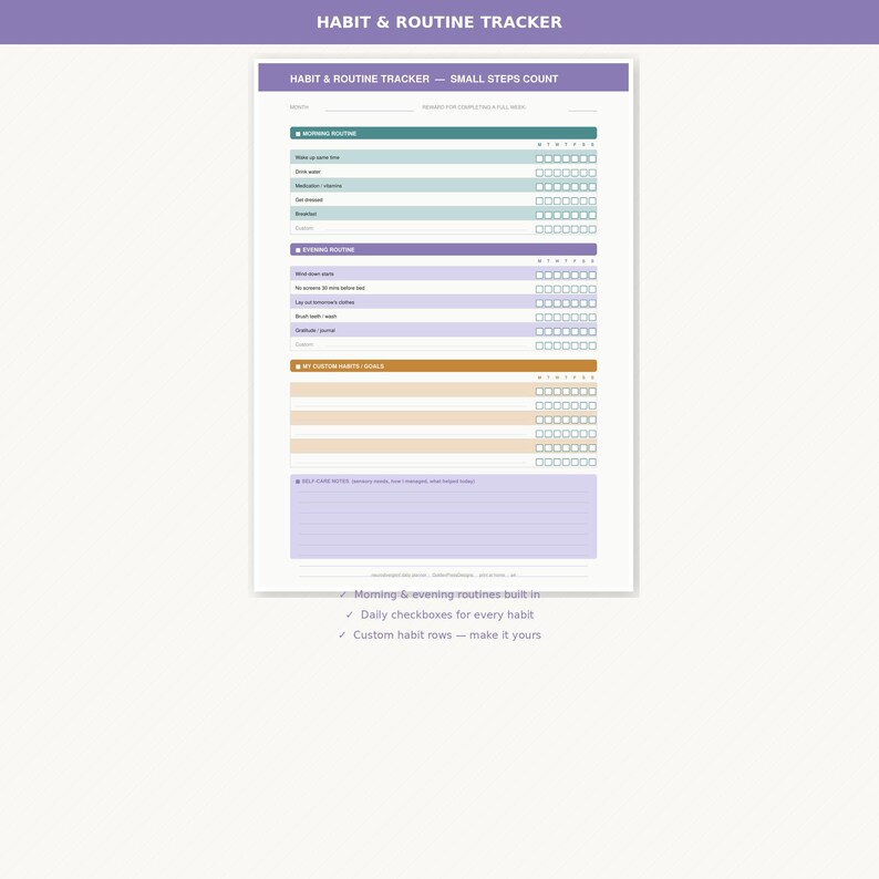 Neurodivergent Daily Planner Printable | ADHD Autism | Brain Dump ...