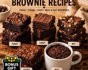 5 Brownie Recipes | Digital Recipe Book (PDF Download)