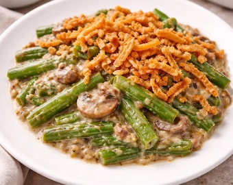 Green Bean Casserole Recipe PDF – Easy Creamy Mushroom Bake – Classic Holiday Side Dish – Thanksgiving & Christmas Recipe – Instant Download