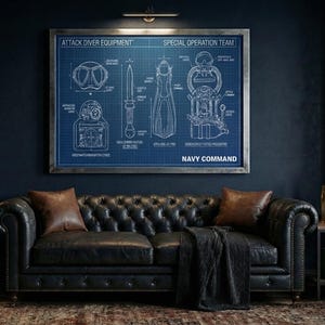 Navy Commando Attack Diver Equipment Technical Schematic (Digital Download)