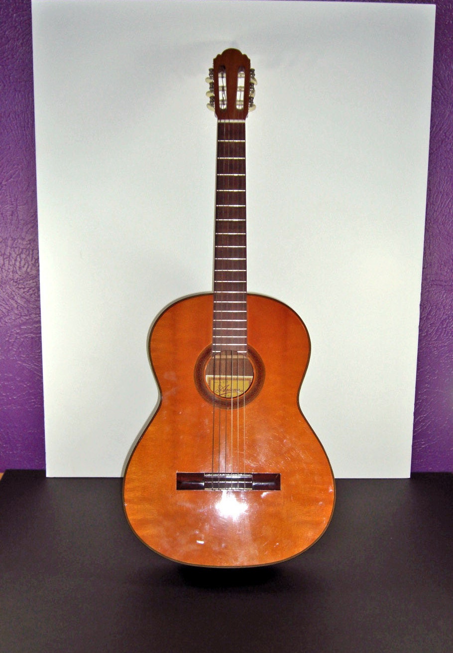 Vintage Classical Acoustic Guitar // Ariana Aria A 585 // 60s Etsy