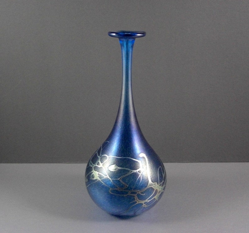 Robert Held Studio Art Glass Vase Signed / Stunning Blue Etsy