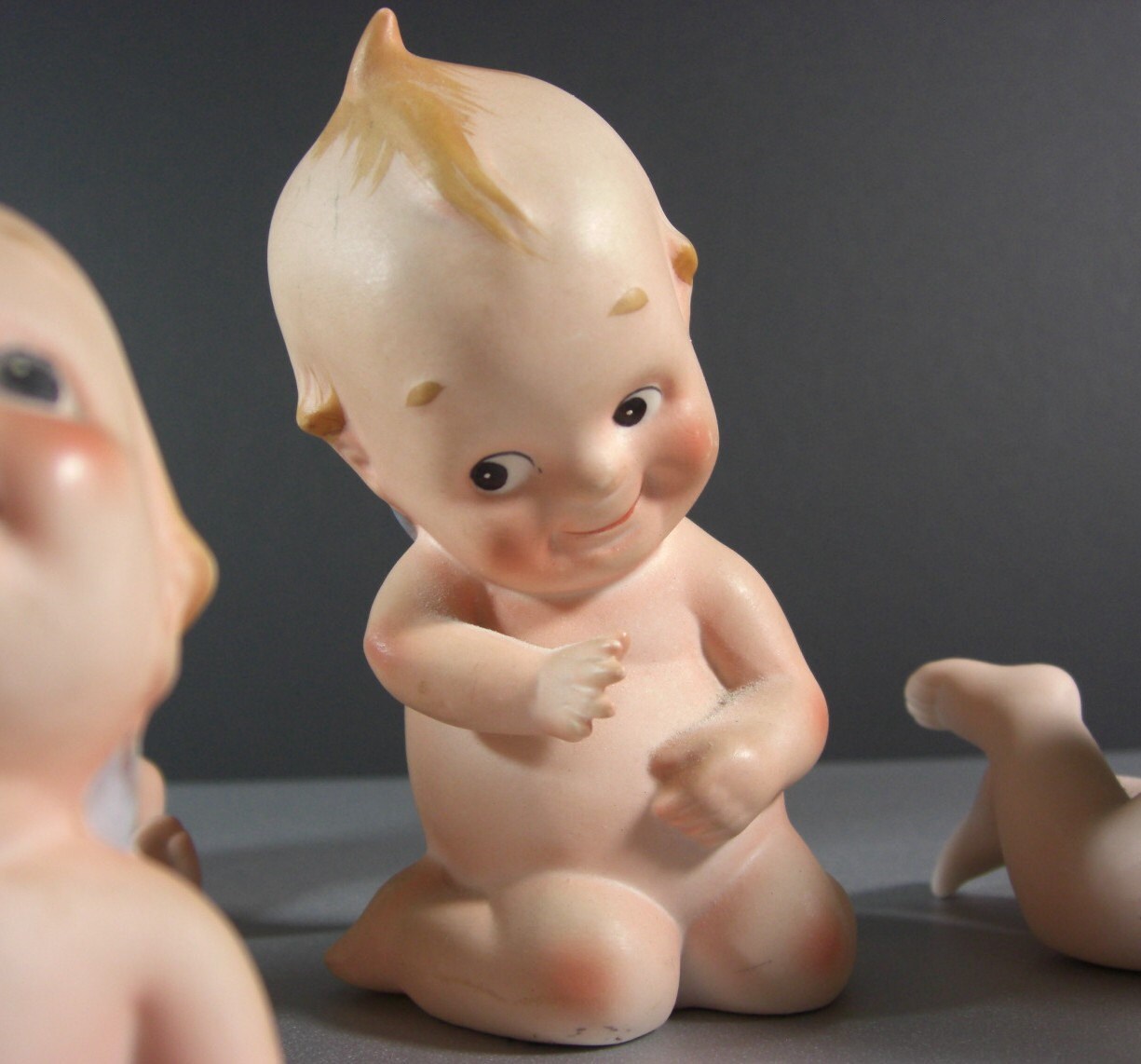 Lefton Porcelain Bisque Piano Baby Kewpee Figurines / Etsy