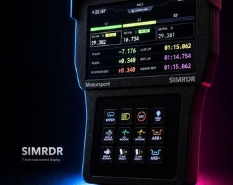 Sim Racing Telemetry Display 7 Inch, SimHub Dashboard & Proximity Radar for iRacing ACC LMU, Fuel Tyre Gap Timing — SIMRDR 7