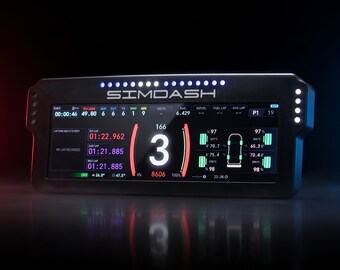 Sim Racing Dash Display, 7.8" Touchscreen, SimHub Compatible, GT3 Style - SimDash 7.8