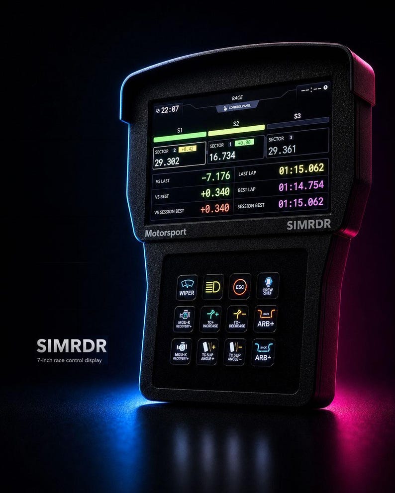 Sim Racing Telemetry Display 7 Inch, Simhub Dashboard & Proximity Radar ...
