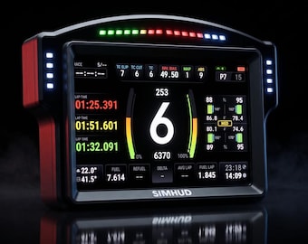 Sim Racing Dashboard Display 6.8 Inch, SimHub Dash Touchscreen with RPM Shift LEDs for iRacing Acc Lmu, Flag LEDs & Telemetry — SIMHUD 6.8