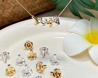 11×10mmGold/Sliver Puakenikeni Flower Beads,Zinc Alloy,Hawaiian Flower Beads,Waterproof Sliver Puakenikeni,Pendant/Earrings/Necklaces Making