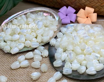 7x9/8x10mm Mother of Pearl Pikake Beads,Jasmine Flower Beads,MOP Pikake,Carved Hawaiian Pikake Wholesale,For necklace/earring/bracelet/lei
