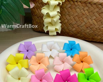 30×17mmLarge Puakenikeni Flower Polymer Clay Beads,Hawaiian Puakenikeni Beads,WhiteYellowPinkOrange Fuchsia,Garland/Purse Lei/Car Lei Making