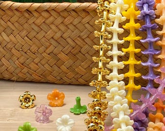 13×15mmSmall Puakenikeni Beads,Resin&Coral Powder Puakenikeni,Hawaiian Flower Beads,Waterproof Puakenikeni,Pendant/Earrings/Necklaces Making