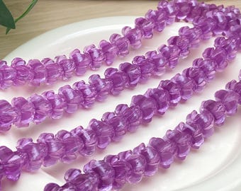 14x17mm Transparent Purple Short Puakenikeni Flower Beads,Waterproof Resin Puakenikeni Beads,Bulk Colorful Hawaii Flower,For Car Lei Making