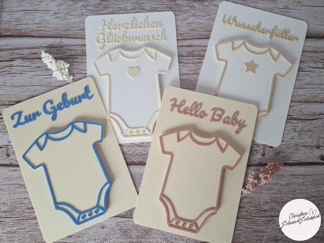 3MF 3D File Card Set - Gift Card for Birth - Greeting Cards - Cash Gift ...