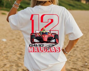 David Malukas Indycar Vintage Shirt, David Malukas 12 Comfort Colors Vintage Racing Tee, Retro Motorsport Graphic Tee