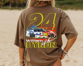 William Byron NASCAR Comfort Colors Shirt, William Byron # 24 Nascar Vintage Racing Tee, Retro Motorsport Graphic Tee