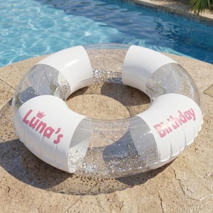 Personalisierte 36-Zoll-Geburtstags-Lachen-Schwimmer | Benutzerdefinierte Name, Alter Party Dekor